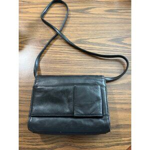 Naturalizer vintage black leather cell phone multi compartment crossbody bag
